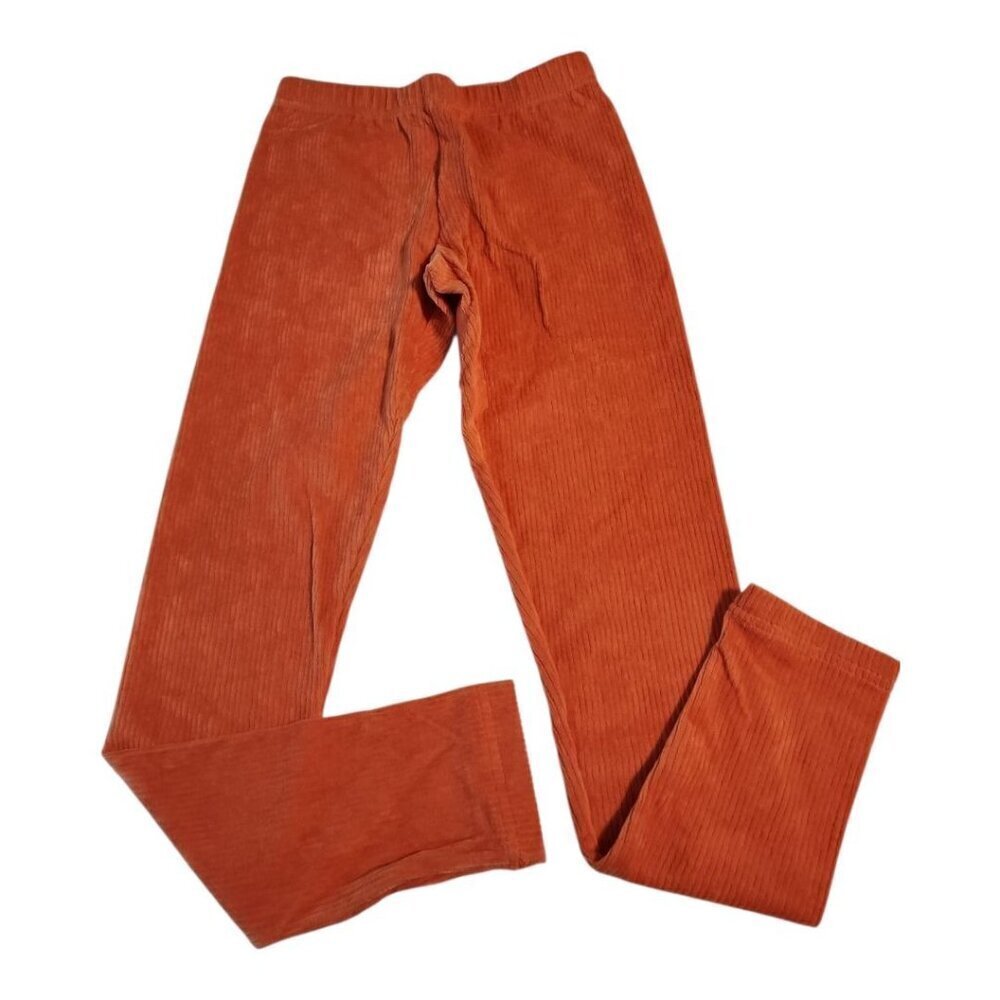Hanna Andersson sz 150 / 12 ribbed velour leggings orange New
